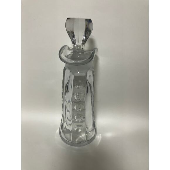 VTG Cruet Decanter Oil Vinegar Dressing Stopper 8.75" Clear Glass Early 1900s - Picture 6 of 11